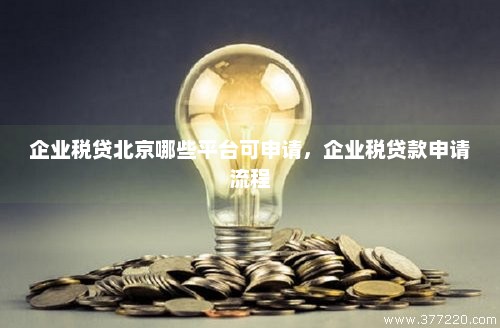 企业税贷北京哪些平台可申请，企业税贷款申请流程